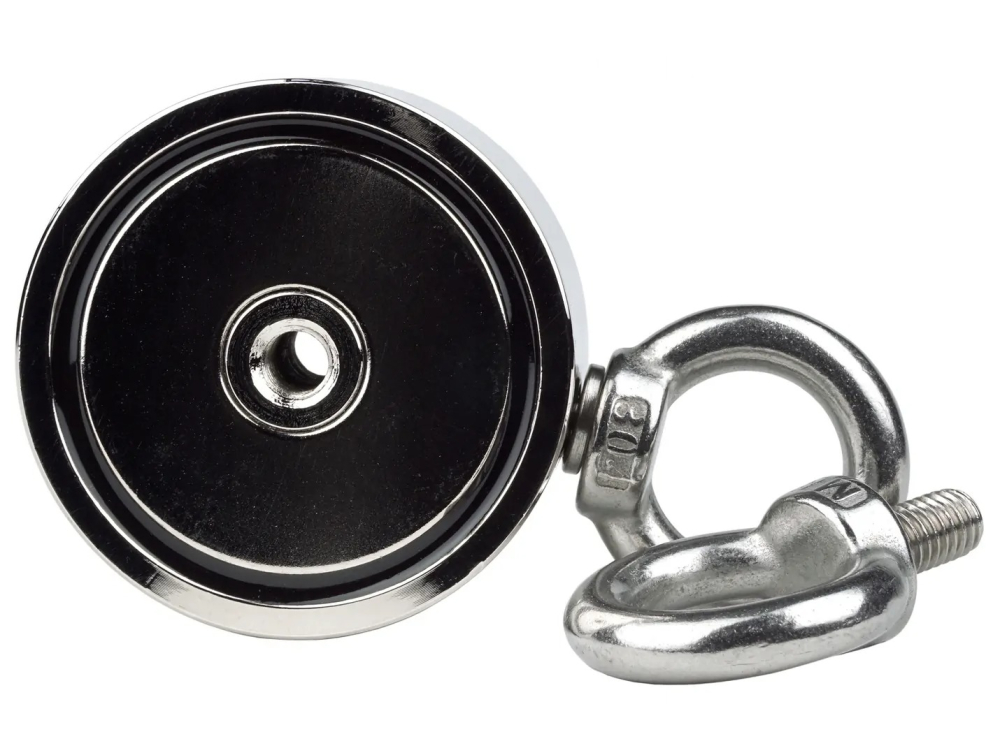 Magnet pentru pescuit, neodim, dublu, diametru 60 mm, forta de tractiune 2 x 150 kg [4]