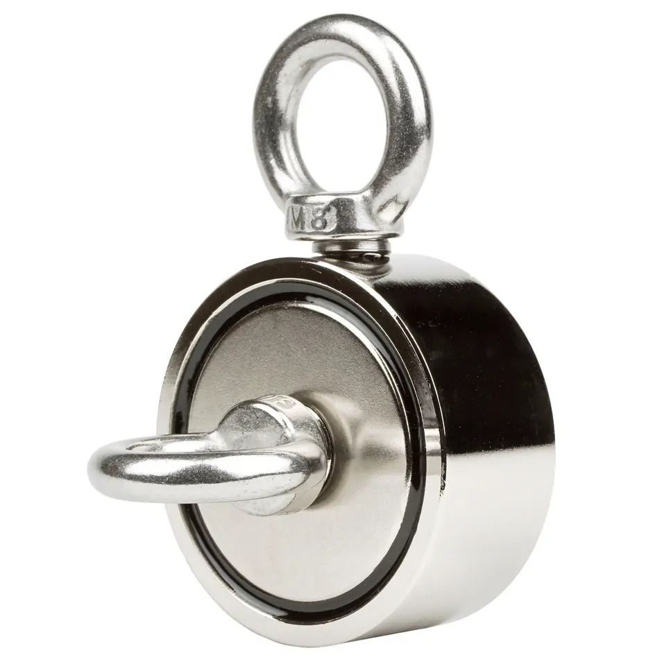 Magnet pentru pescuit, neodim, dublu, diametru 60 mm, forta de tractiune 2 x 150 kg [2]