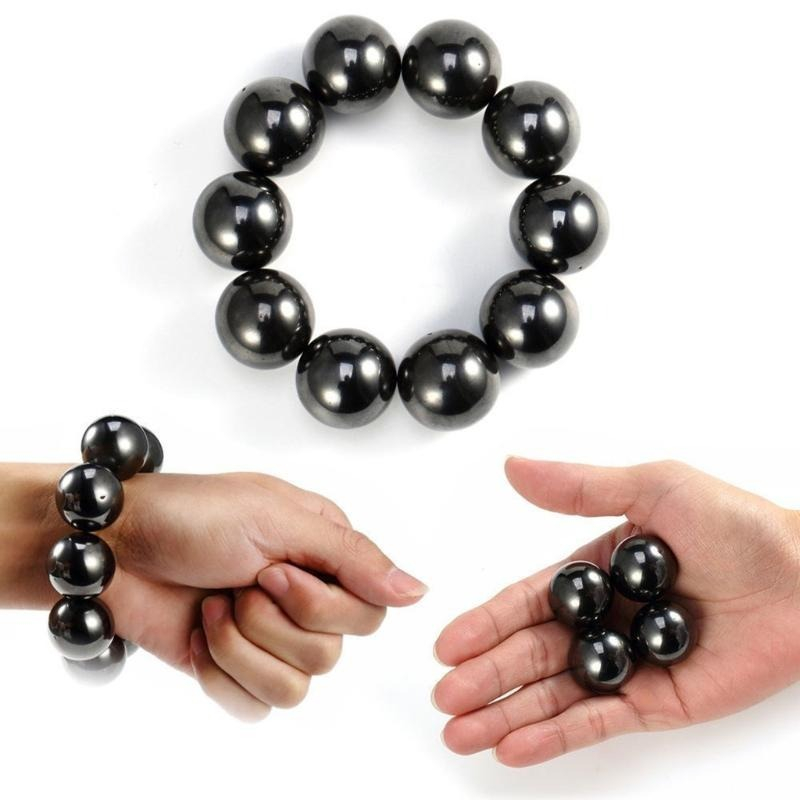 Magneti sferici ceramici antistres, bila neagra lucioasa, set 10 bucati, diametru 18 mm [13]