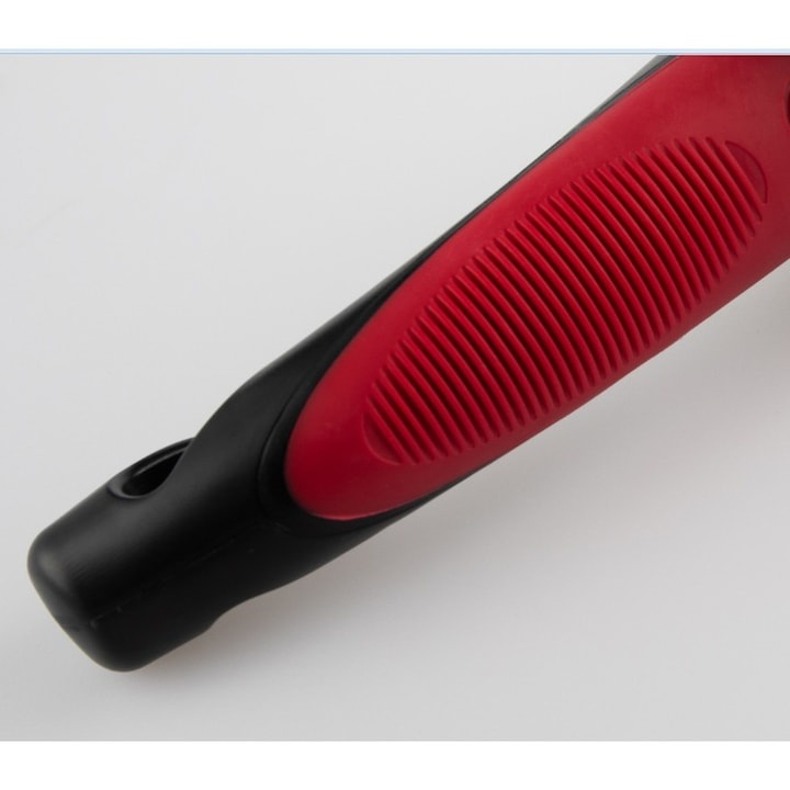 Maner auto 4 in 1 pentru siguranta masina, ciocan geam cutter centura lanterna LED si sprijin, rosu negru [4]