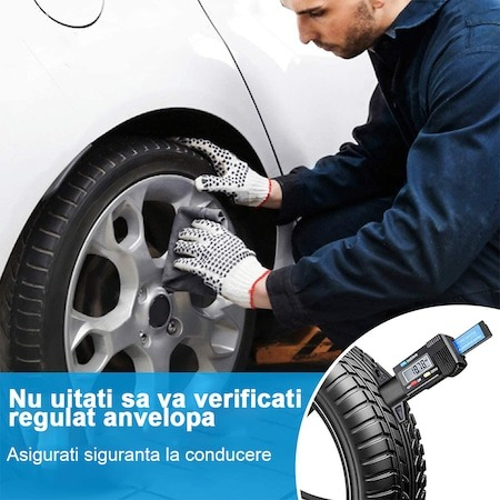 Manometru digital, instrument pentru masurarea profilului anvelopei - Negru [4]