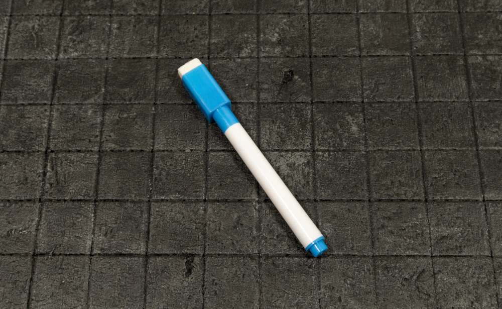 Marker cu stergere uscata scriere universala pentru diverse table, varf negru, culoare capac albastru [5]