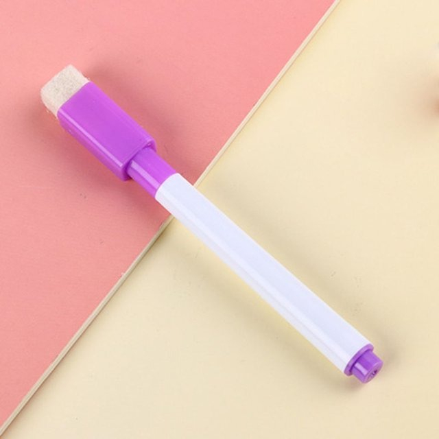 Marker cu stergere uscata scriere universala pentru diverse table, varf negru, culoare capac mov [5]