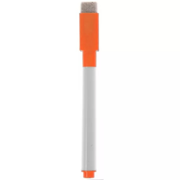 Marker cu stergere uscata scriere universala pentru diverse table, varf negru, culoare capac portocaliu [4]