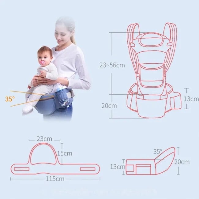 Marsupiu ergonimic,multifunctional pentru bebelusi,15in1,greutate maxima 25 kg - Rosu [8]