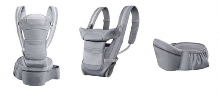 Marsupiu ergonimic,multifunctional pentru bebelusi,15in1,greutate maxima 25 kg - Gri [5]