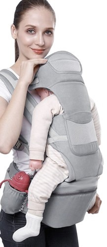 Marsupiu ergonimic,multifunctional pentru bebelusi,15in1,greutate maxima 25 kg - Gri [4]
