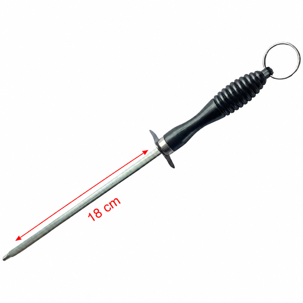 Masat pentru ascutirea cutitelor, negru, 27 cm, tija din otel 18 cm, cu protectie pentru degete si inel de agatare [4]