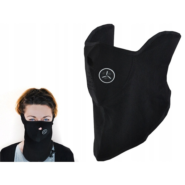 Masca termica  - pentru ski, motor, scooter, protectie pentru gat, fata si urechi, 57x25cm, negru [2]