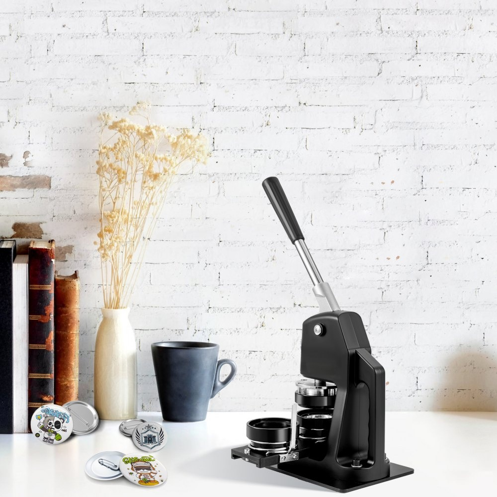 Masina  de facut insigne 2 in 1 de 25 mm si 58 mm, set 500 consumabile, taietor circular, aparat pentru insigne personalizate DIY [8]