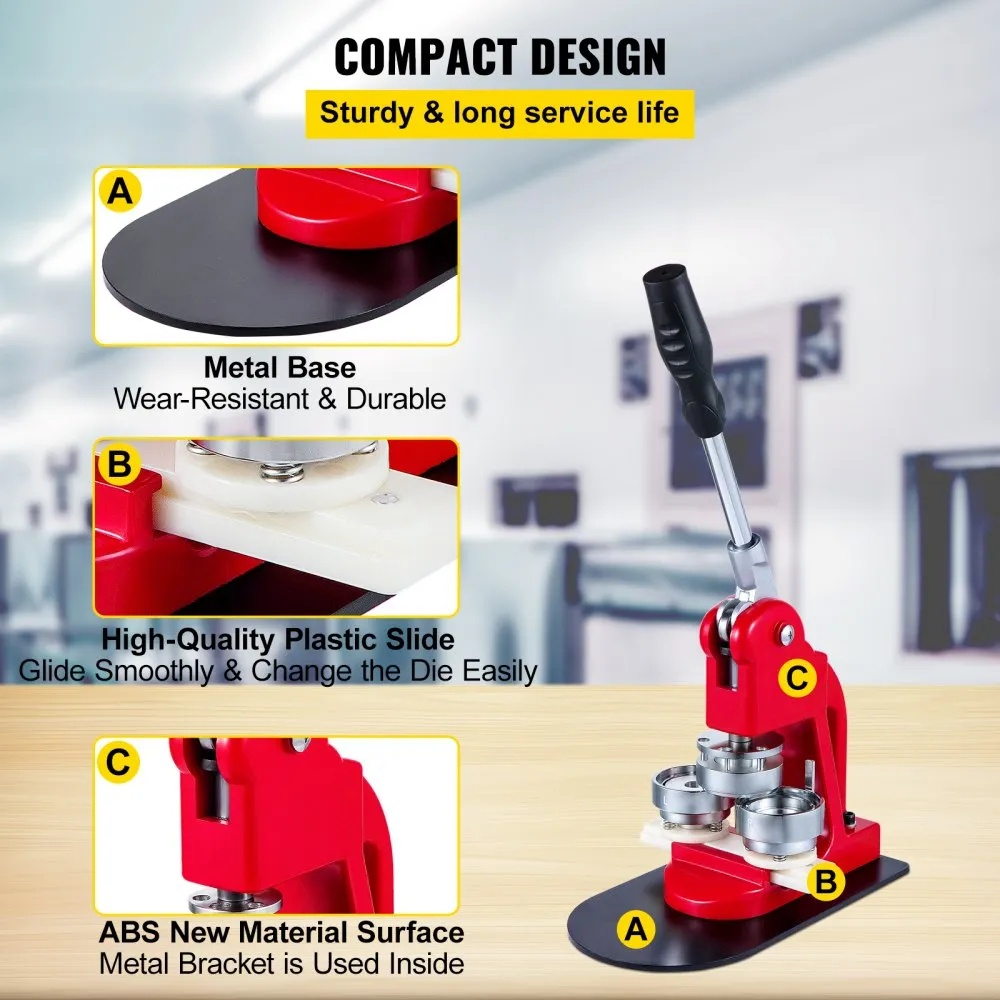 Masina de facut insigne 44 mm, kit complet 1000 piese, matrita inclusa, maner ergonomic, ideal pentru branding, scoli, ateliere creative si proiecte DIY [3]