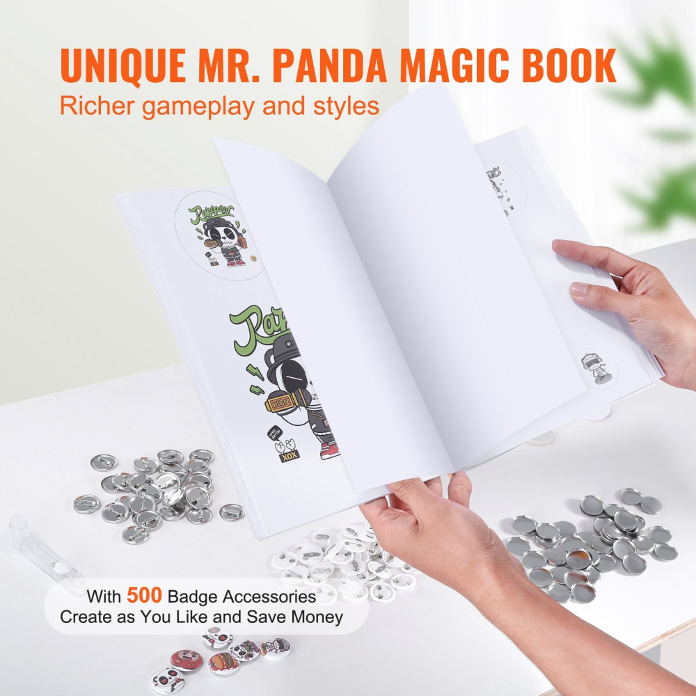 Masina de productie a insignelor, dispozitiv 25 mm, kit complet cu 500 piese, maner ergonomic, ideal pentru personalizare, branding, ateliere creative si activitati DIY [6]