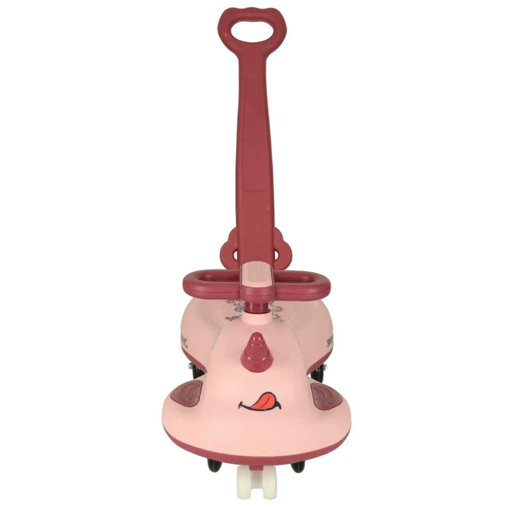 Masinuta pentru copii, fara pedale, maner ghidare, greutate maxima suportata 65 kg, 75 x 65 x 28 cm, model unicorn, roz [8]