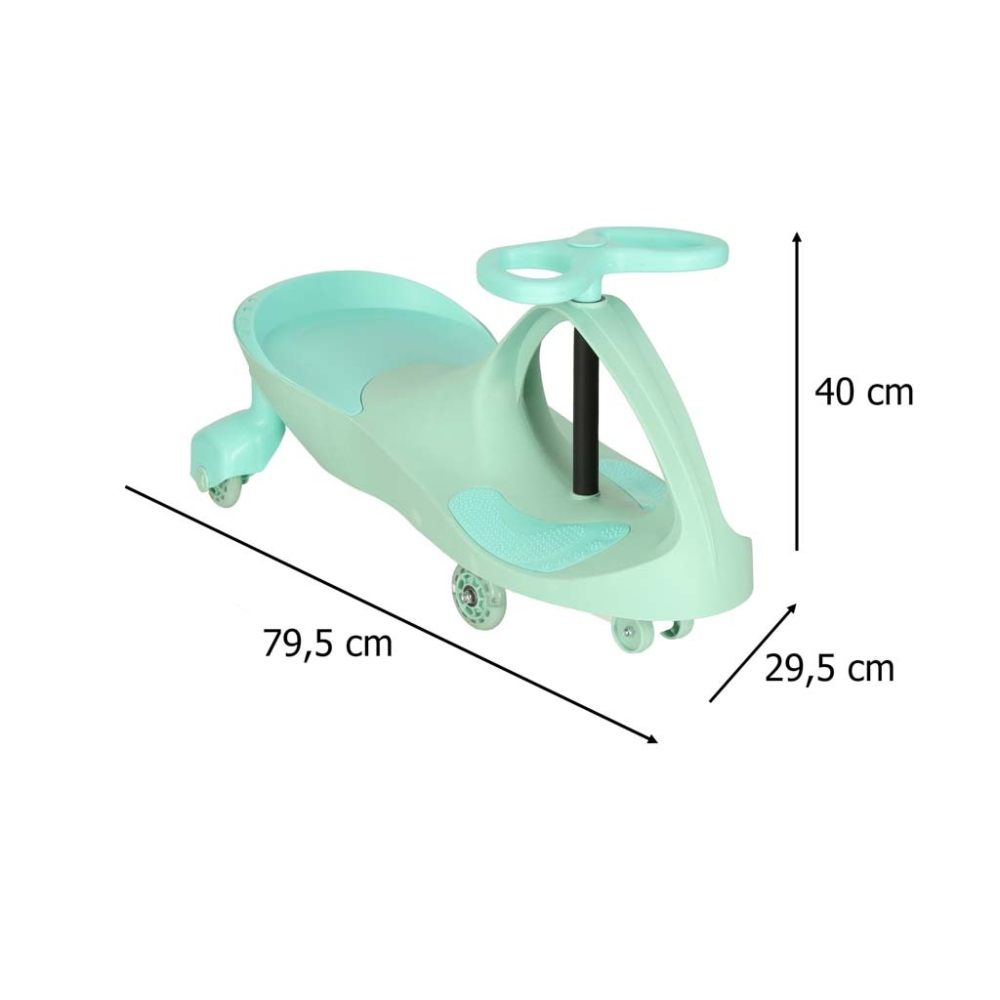 Masinuta pentru copii, fara pedale, maner ghidare, greutate maxima suportata 80 kg, 40 x 29.5 x 79.5 cm, turcoaz [2]