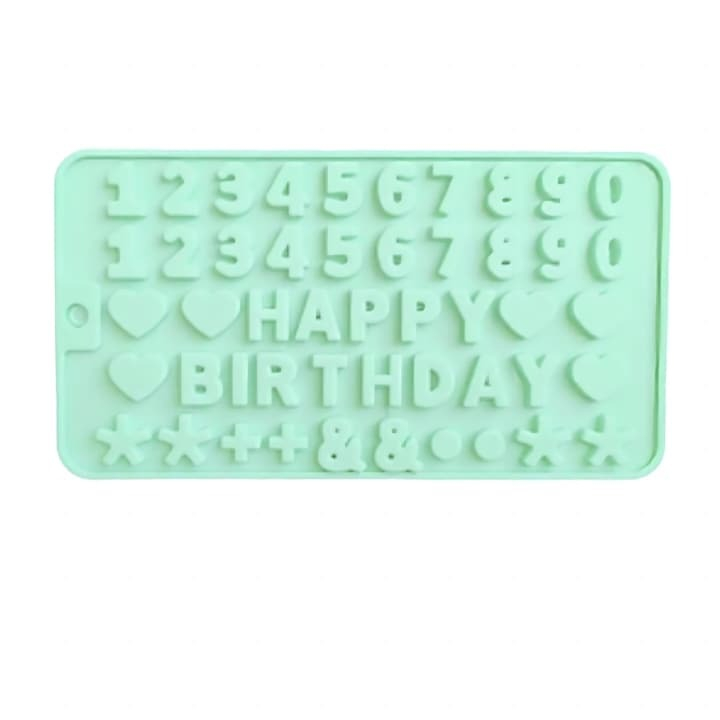 Matriță din silicon alimentară pentru litere și cifre, reutilizabilă, 21.5x11.5 cm - Verde [1]