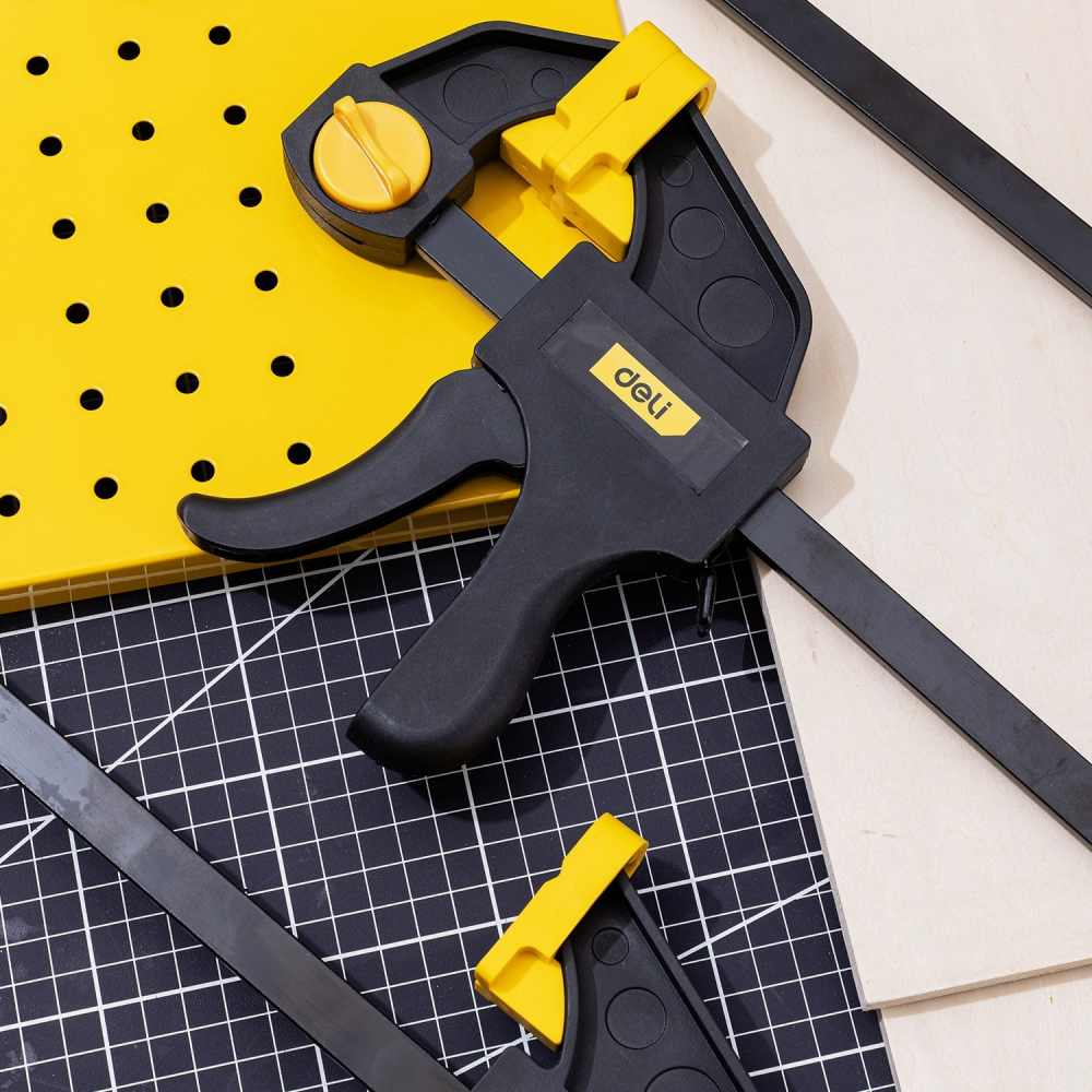 Menghina tamplarie, otel/cauciuc, 450 mm, prindere rapida, usor de utilizat, negru/galben [3]