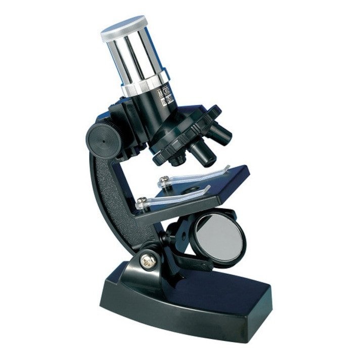 Microscop pentru copii multicolor, 100X si 300X, laborator educational cu accesorii complete, functie proiector 180°, lupa inclusa, 8 ani+ [1]