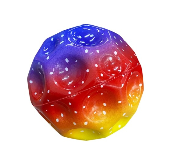 Minge antistres, saltareata, poliuretan, jucarie pentru copii, 6.6 cm, elastica, rezistenta, rosu/mov [3]
