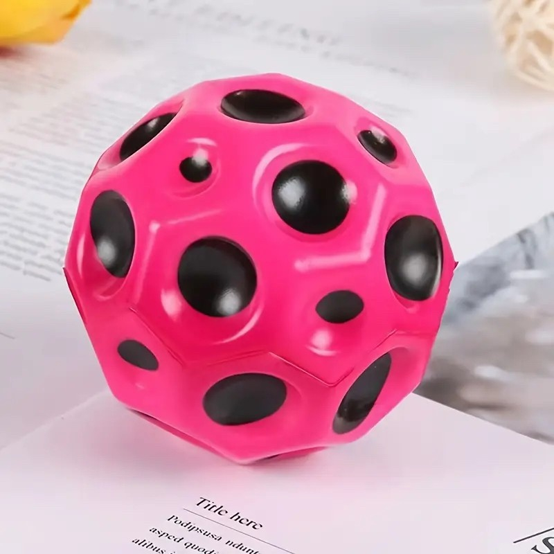 Minge antistres, saltareata, poliuretan, jucarie pentru copii, 6.6 cm, elastica, rezistenta, roz [3]