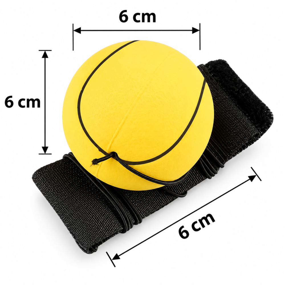 Minge pentru reflexe galbena 6 x 6 x 6 cm, cu bratara pentru incheietura si cordon elastic [5]