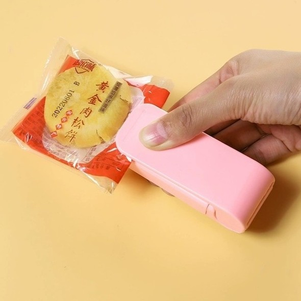 Mini aparat sigilat pungi, etansare termica rapida, portabil, spate magnetic, baterii AA, compatibil PP PE PVC, pentru bucatarie si calatorii, roz, 9.7 x 3 cm [5]
