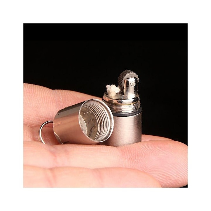 Mini bricheta metalica, tip breloc, 30 x 10 mm, argintiu [4]