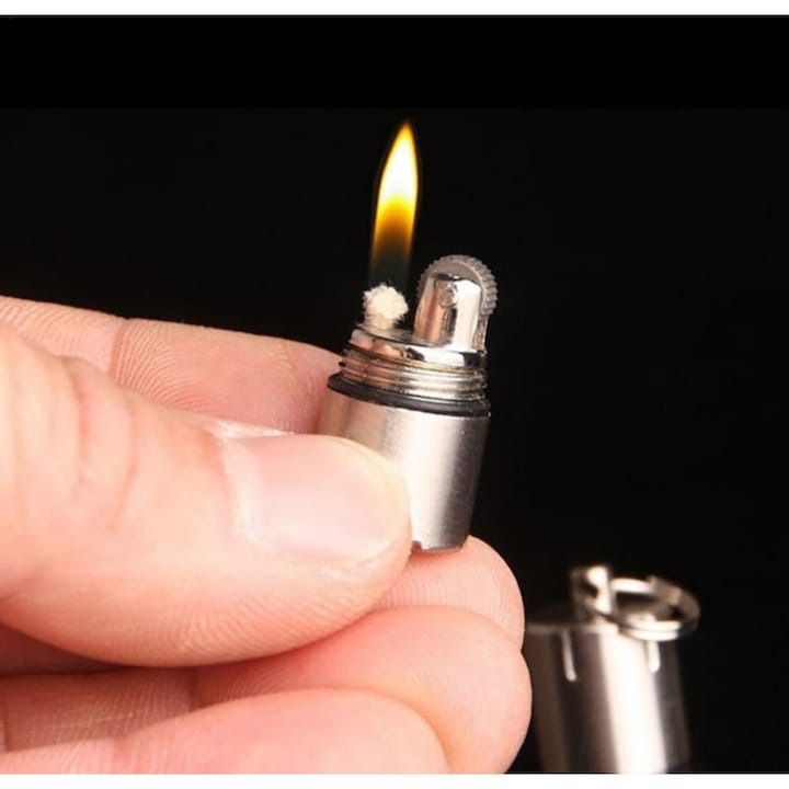 Mini bricheta metalica, tip breloc, 30 x 10 mm, argintiu [2]