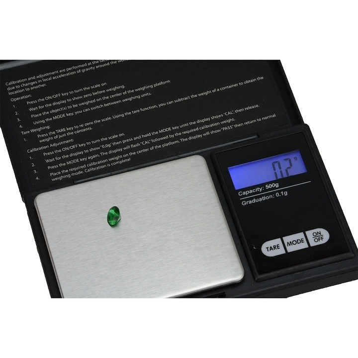 Mini cantar electronic de buzunar pentru bijuterii, precizie 0.01 g, capacitate 100 g, afisaj LCD, negru – instrument de masurare compact si precis [8]