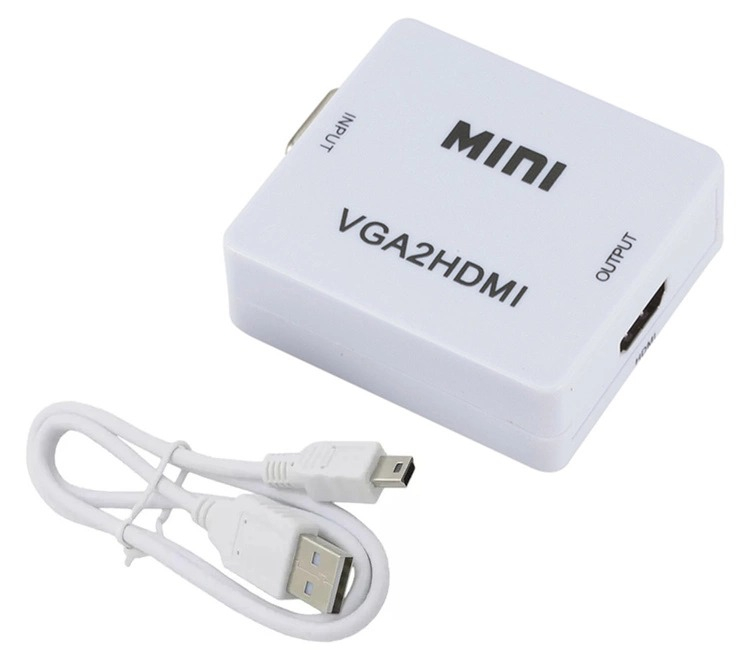 Mini convertor de imagine si sunet VGA-HDMI, jack 3.5 mm - Alb [6]