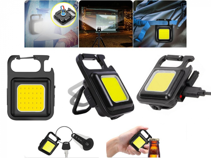 Mini lanterna camping multifunctionala, desfacator de sticle, magnet, incarcare USB [2]