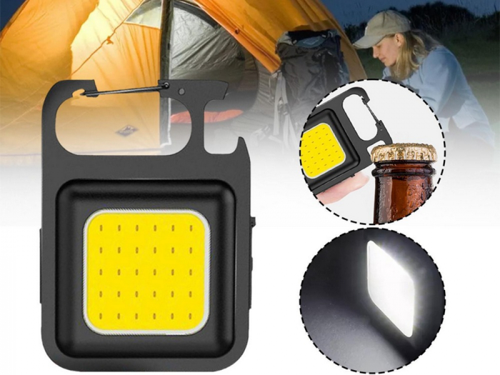 Mini lanterna camping multifunctionala, desfacator de sticle, magnet, incarcare USB [8]