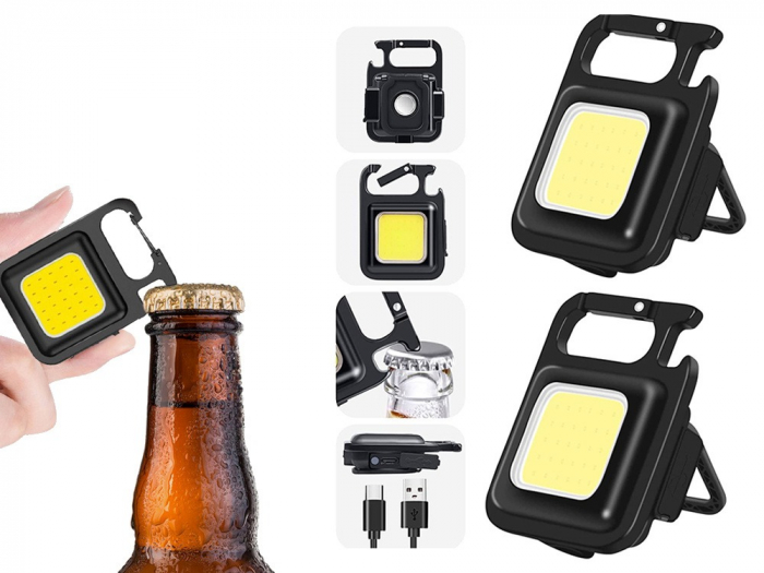 Mini lanterna camping multifunctionala, desfacator de sticle, magnet, incarcare USB [7]