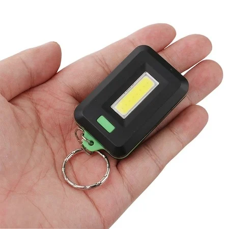 Mini Lanternă de Urgență Tip Breloc, Tehnologie LED COB, 3 Moduri Lumină, Design Compact Negru/Albastru cu Inel Chei [5]