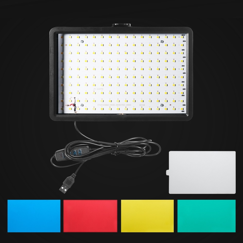 Mini panou Bi Color 160 LED, 4 filtre de culoare, alimentare USB, 2 filete universale 1/4 si 2 spatii pentru montare patina [3]