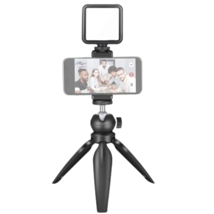 Mini trepied,filet universal 1/4 cu suport de telefon,mini panou LED - Neewer [9]