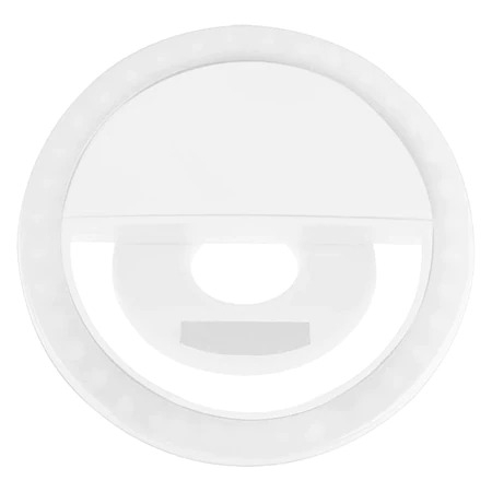 Selfie ring light pentru smartphone, lampa selfie LED telefon 36 led,400mAh 5600k - Alb [2]