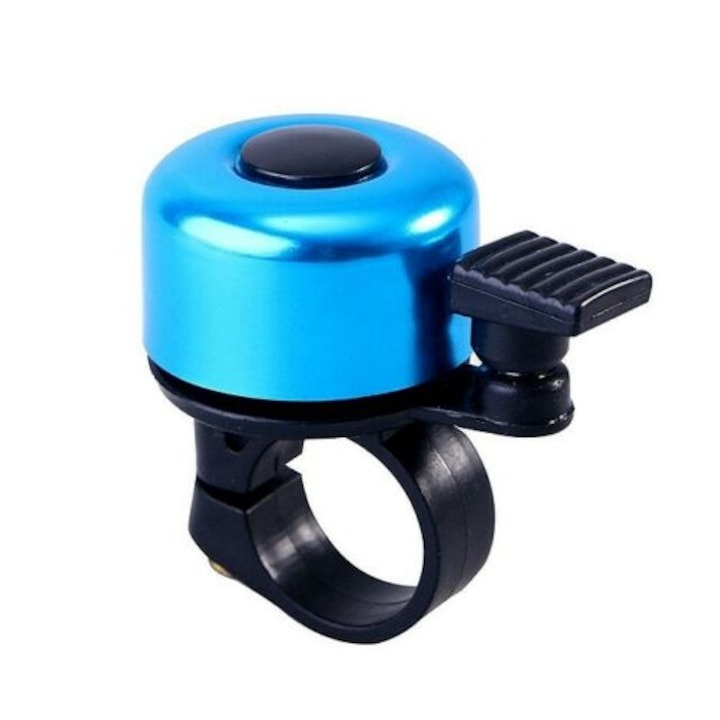 Mini sonerie pentru bicicleta din aluminiu,diametru 34 mm - Albastru, negru