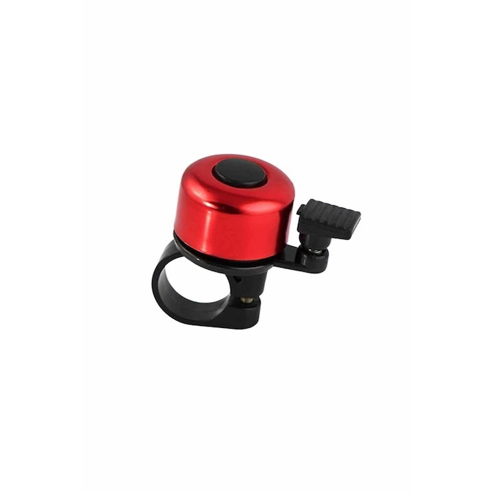 Mini sonerie pentru bicicleta din aluminiu,diametru 34 mm - Rosu, negru