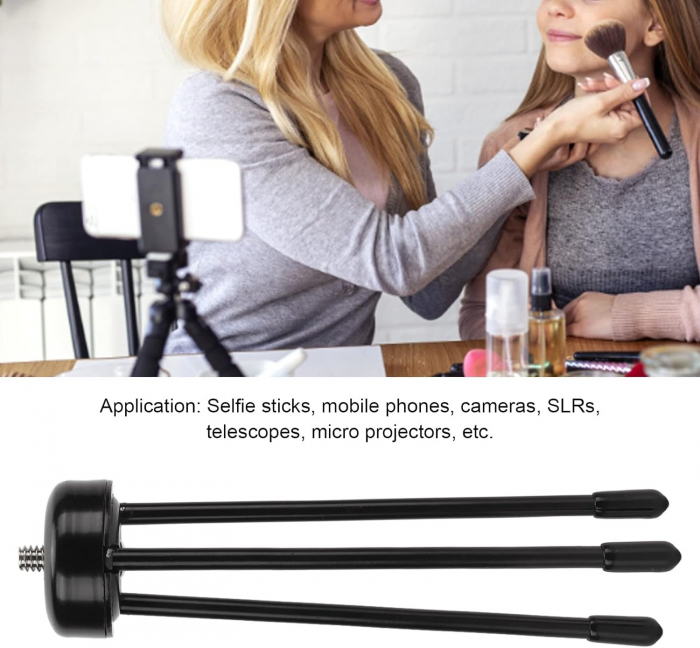 Mini stativ universal din metal cu filet universal 1/4,pentru suport telefon,selfie stick [3]