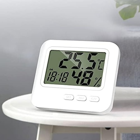 Mini termometru, higrometru, ceas 3in1 pentru camera - Alb [4]