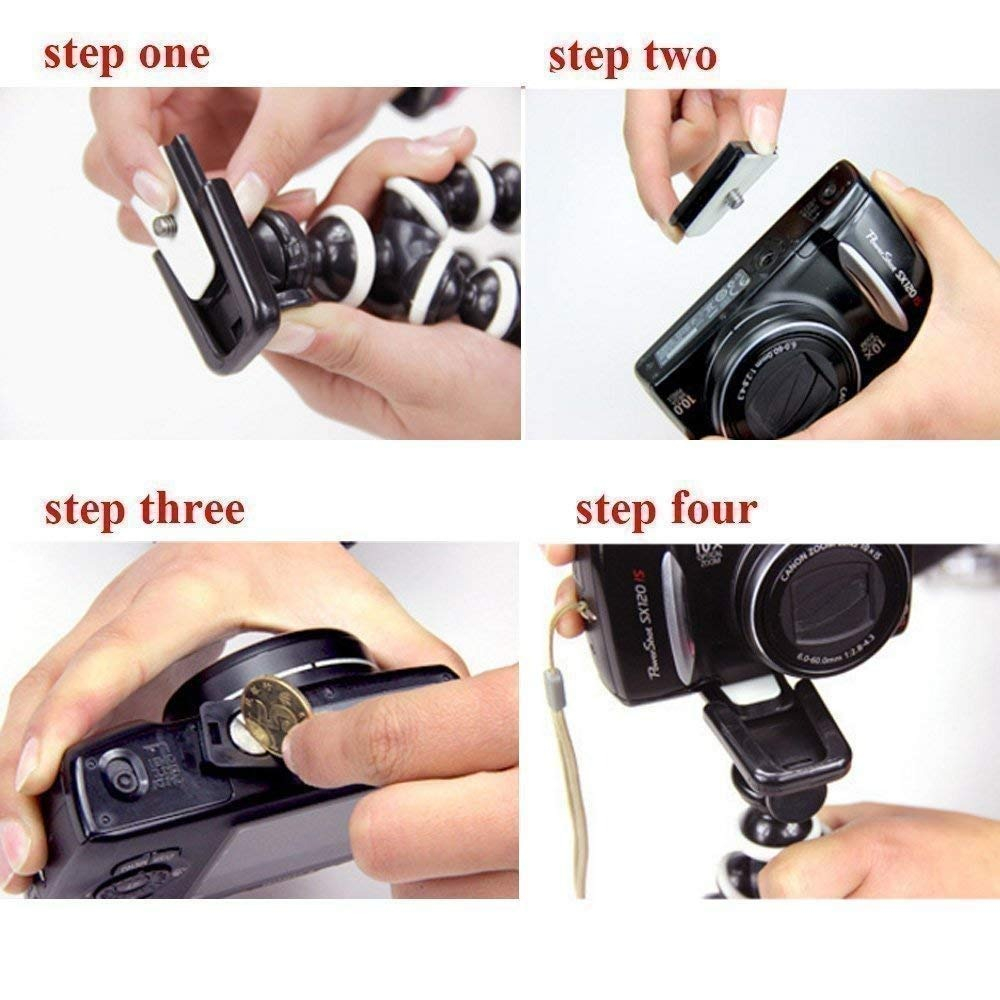 Mini trepied flexibil cu filet universal 1/4 pentru telefon, camere, GoPro [4]