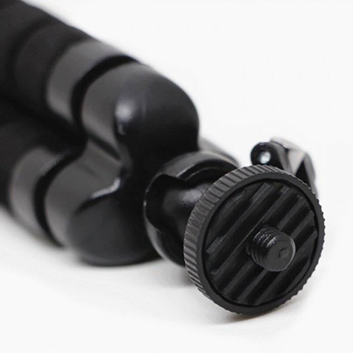 Mini trepied flexibil pentru telefoane,gopro, fara suport,filet universal 1/4 - Negru [5]