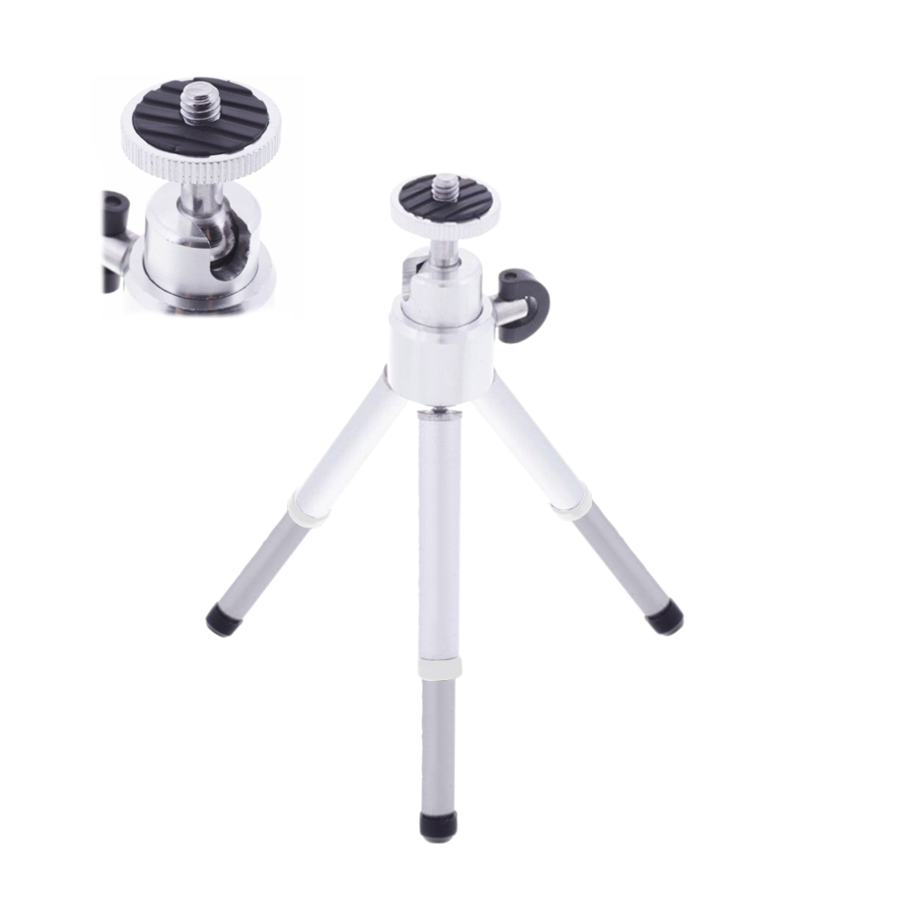 Mini trepied metalic reglabil pentru telefon si camera foto, montura 1/4 inch, inaltime 13.5-20 cm, suport stabil pentru fotografie, video, vlogging si streaming [2]