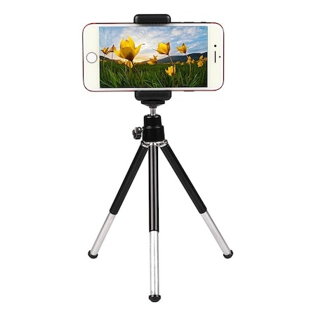 Mini trepied pentru camere video sport, inaltime ajustabila, 15-23cm, cu suport de telefon cu filet 1/4 - Negru [4]