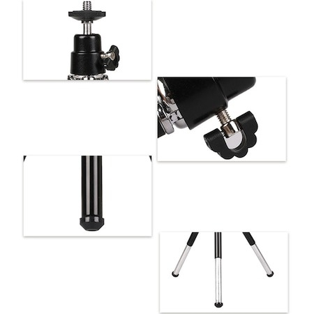 Mini trepied pentru camere video sport, inaltime ajustabila, 15-23cm, cu suport de telefon cu filet 1/4 - Negru [5]