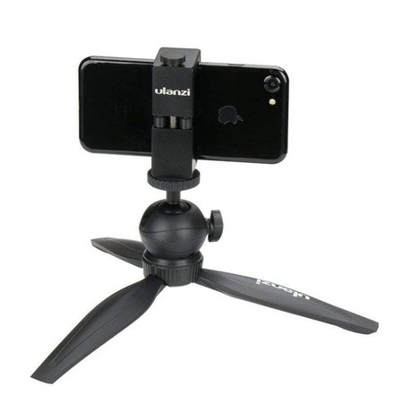 Mini trepied Ulanzi, universal filet 1/4,cap rotativ 360 grade cu suport pentru telefon - Negru [3]