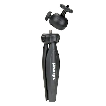 Mini trepied Ulanzi, universal filet 1/4,cap rotativ 360 grade cu suport pentru telefon - Negru [5]