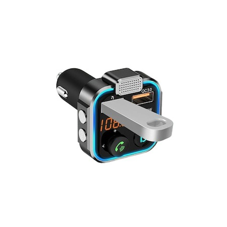 Modulator FM Bluetooth auto universal, diverse functii, Q.C. 3.0, incarcare 20W - Negru [2]
