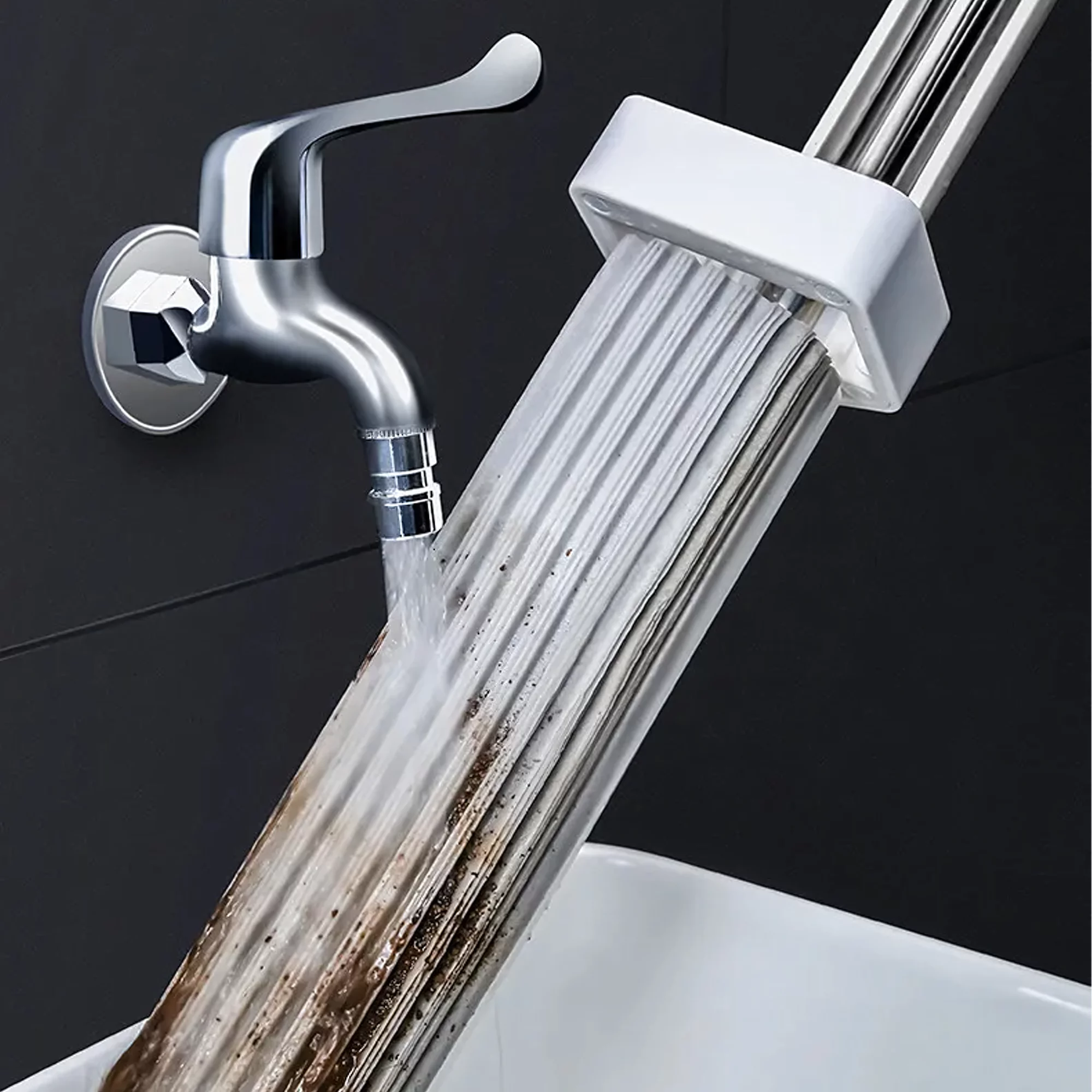 Mop cu burete PVA alb, 135 cm, cap 32 cm, mecanism de stoarcere integrat [10]