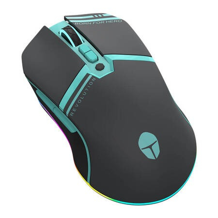 Mouse gaming, iluminare RGB, 8000 DPI, senzor PAW3104, cu fir si wireless, albastru/negru [1]
